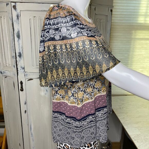 Lucky Brand Boho Flutter Sleeve Top Size Small - Picture 5 of 12